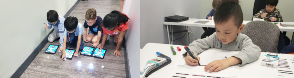 Robotics Ozobot students having fun